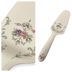 Vintage Christopher Stuart Bone China Pie Server Spring Crest Pattern, Floral Cu